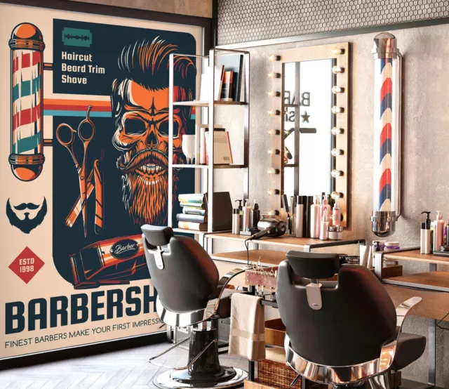 3D Design H1557 Haarschnitt Barber Shop Tapete Wandbild Selbstklebend Erin