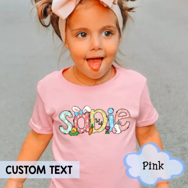 Kids Easter Toddler, Custom Name Kids Shirt, Easter Day Gift Shirt For Kid Girls