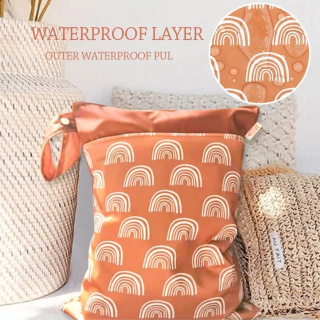 Travel Reusable Waterproof Wetbag Zippered Double Cloth Diaper Bag Stroller Bag