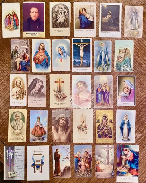 Vtg Catholic Prayer Funeral Cards Death Memorial Holy Cards Lot Of 30