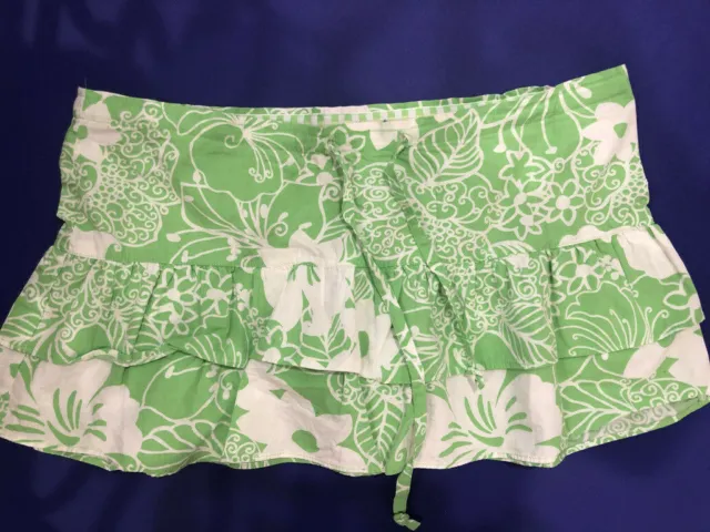 Roxy juniors XS green and white floral ruffle skirt