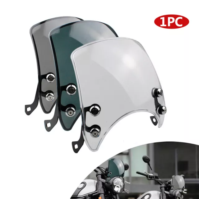 Motorcycle Round Headlamp Fairing Screen Front Windshield Bracket Part 5-7inch