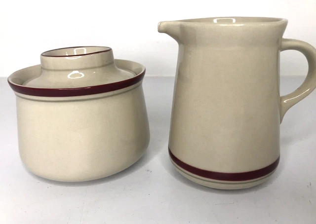 Juego de jarra y tazón de azúcar de crema de gres vintage de mediados de siglo Jepcor ~ Corea