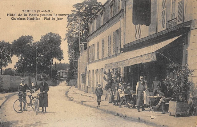 Cpa 91 Yerres / Hotel De La Poste / Maison Laurent / Chambres Meublees / Plat Du