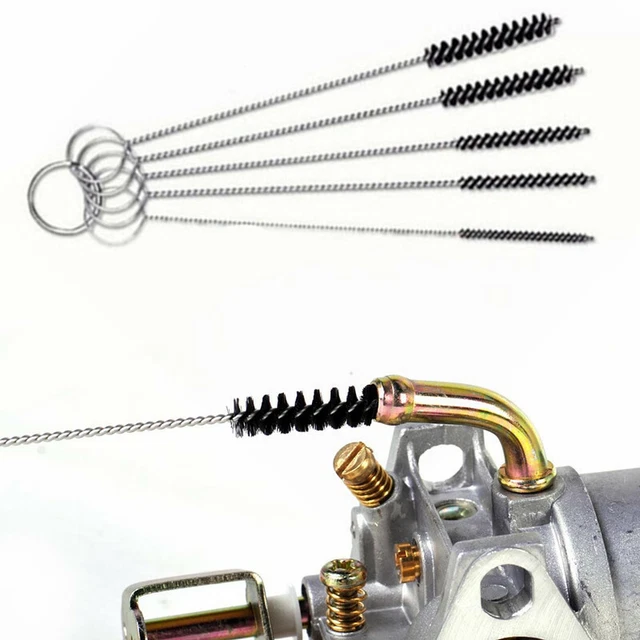 Carburetor Carbon Dirt Jet Cleaner 10 Cleaning Needles + 5 Brushes Tool Kits DIY