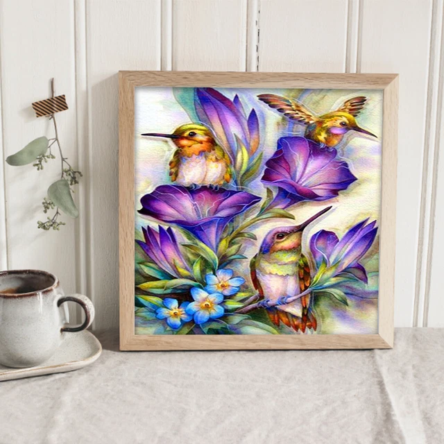 Birds on Flower Branches kit pittura ad olio per numeri pittura fai da te pittura senza cornice (B2191)