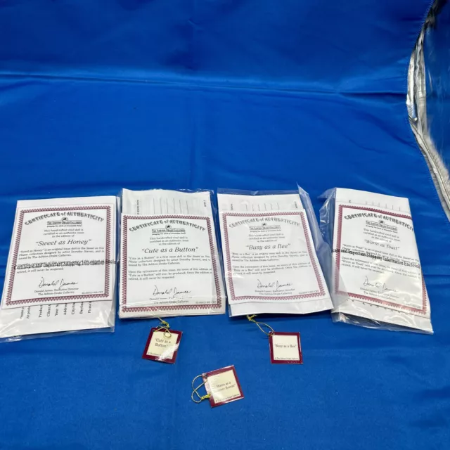 Ashton Drake Galleries Sweet as You Please Collection COA and Hang Tags Lot Of 7