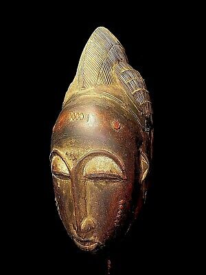 African Tribal Face Mask Wood Hand seli guro baule mask Wooden Carved - 1690