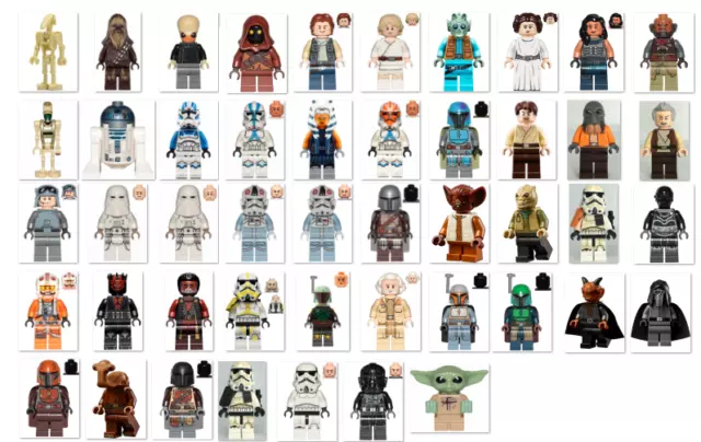 LEGO minifigures STAR WARS Boba Fett-Luke-Han Solo-Troopers-droids-jedi NUOVE