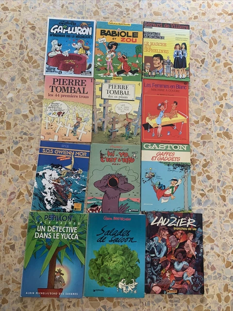 Lot De 12 Bd Bretecher, Lagaffe, Devillier, Gotlib,Pierre Tombal, Petillon Etc
