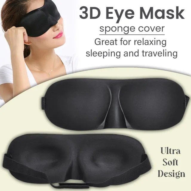 3D Eye Mask Soft Padded Sleep Sponge Masks Cover Travel aid Rest Blindfold Shade