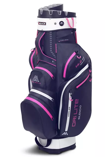 BIG MAX Dri Lite Silencio 2 Cartbag - Wasserabweisende Golftasche stahlblau pink