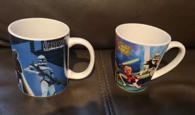 2x Star Wars Mugs, The Animated Clone Wars Mugs