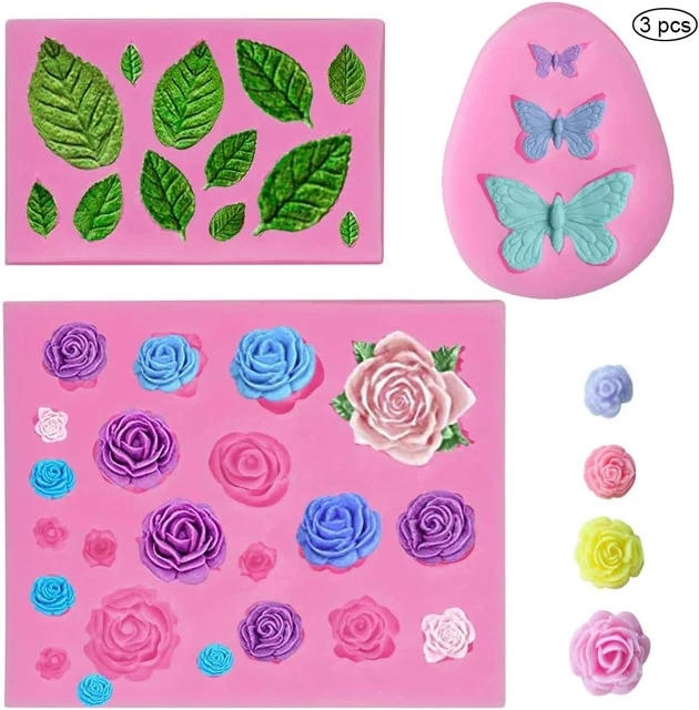 Stampi in Silicone Fondente Torta Stampi Del Fiore Foglie Stampo Farfalle DIY St