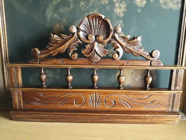 Antique French Hand Carved Wood Pediment