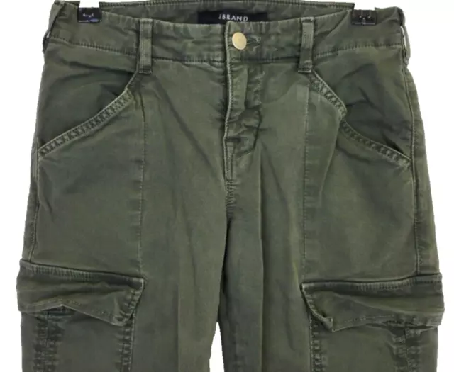 J BRAND Houlihan Skinny Cargo Jean in Distressed Caledon Army Green - Size 24 3