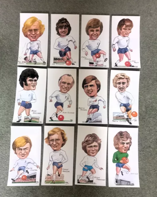 Tottenham Hotspur set of 12 George Keeling (Arbeshi) large caricatures c1971-72?