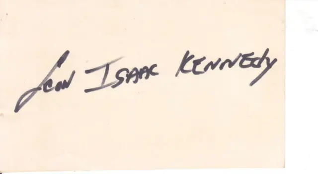 LEON ISAAC KENNEDY Signed 3x5 Index Card Actor/Penitentiary COA