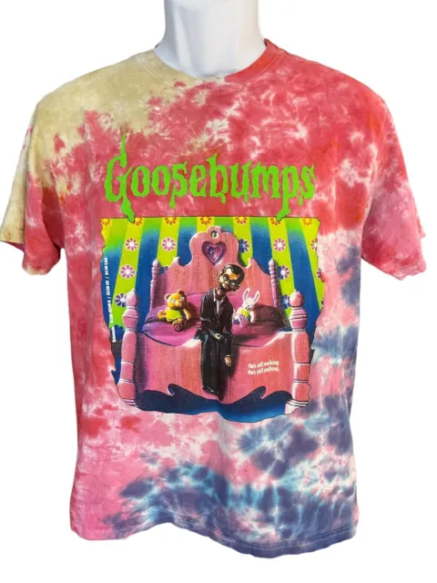 Goosebumps men;'s L tie dye t-shirt Slappy yellow/red/blue