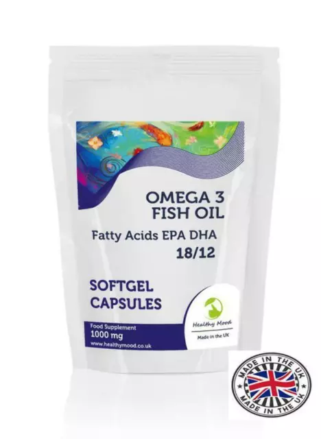 Omega 3 Fish Oil 1000mg EPA DHA Softgel Capsules Healthy Mood