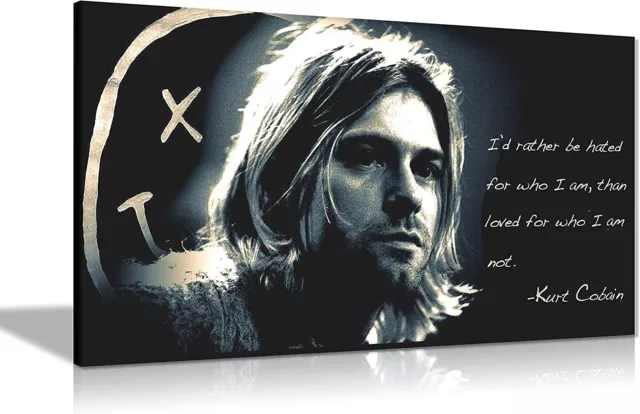 Kurt Cobain Rather Be Hated Quote Wall Art Canvas Poster Print for Special Occas