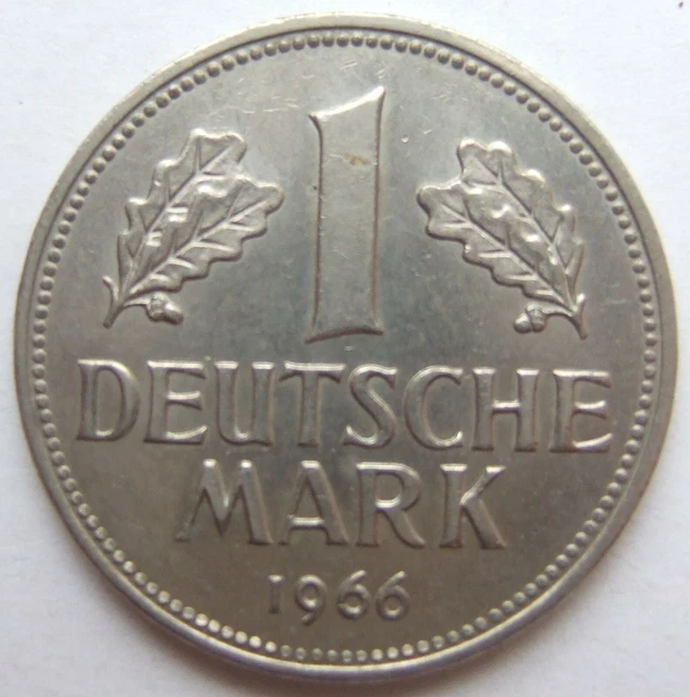 Coin Federal Republic Germany 1 German Mark 1966 J IN Uncirculated