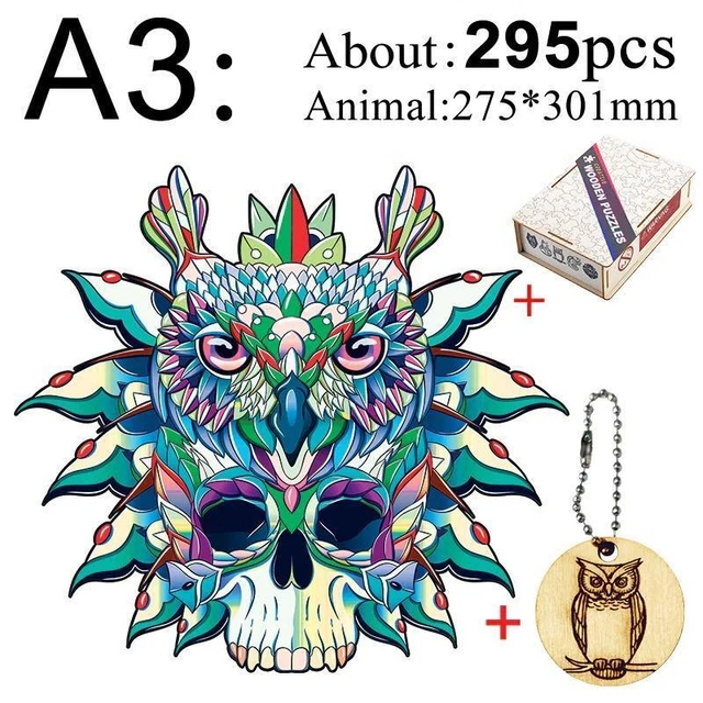 Owl Wooden Jigsaw Puzzles Irregular Shape Children Educational Holiday Toy Gift