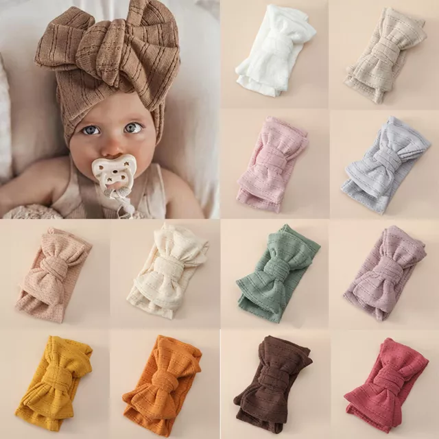 Très Grand DIY Double Couche Noeud Bandeau Nœud Bébé Fille Serre-Têtes Noué .