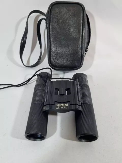 OPSM Binoculars, 10x25 Compact, Mini Folding Binoculars, With Case