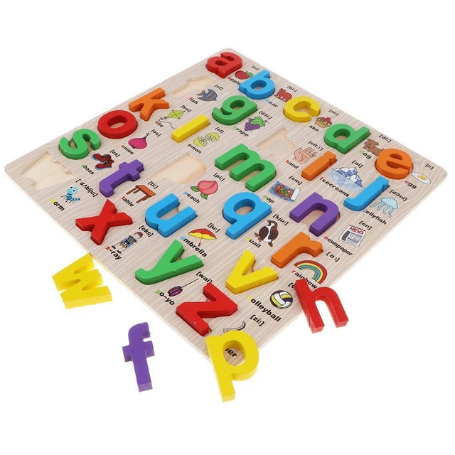 Abc Bas BOIS ABC LETTRES bébé enfant en bas âge jouet éducatif pour enfants d ...