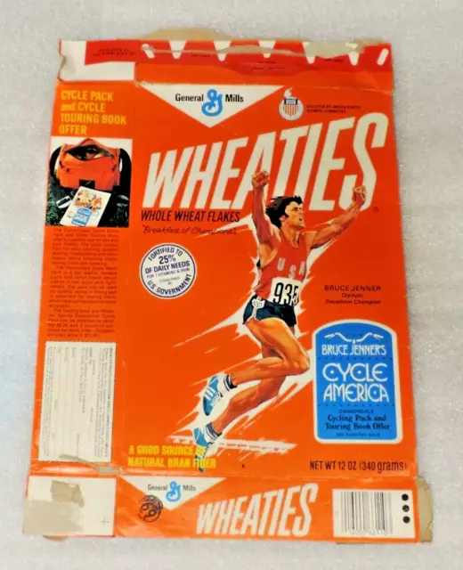 General Mills Wheaties Bruce Jenner Series 32 Cycle America 1979 Olympic