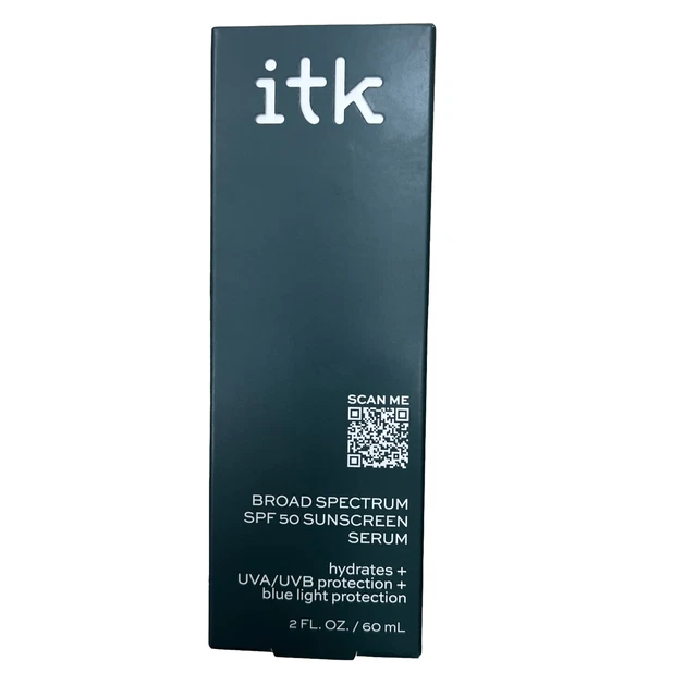 ITK Broad Spectrum SPF 50 Sunscreen Serum  Vitamin E + Zinc Oxide 2 oz EXP:04/24