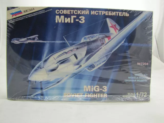 Zvezda 7204 Mig-3 Soviet Fighter Versiegelt - Neu 1:72