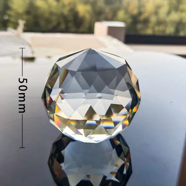 Faceted Centerpiece Paperweight Crystal Prism Ball Decoration Suncatcher 50MM