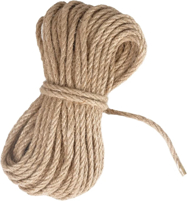 Corda Di Canapa 6Mm Corda Di Iuta Naturale Corde in Juta Fibra 20M Intrecciata F