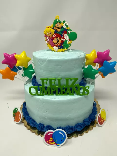 Super Mario Brothers Feliz Cumpleanos Topper de Pastel  ~ BRAND NEW