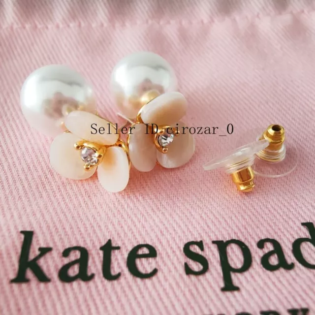 NEW Kate Spade Disco Pansy Fashion Mother of Pearl Reversible Earrings