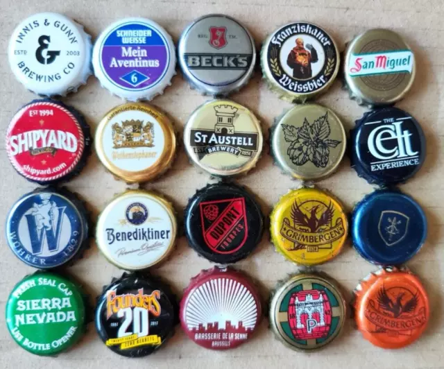 beer soda cider bottle tops crown caps kronkorken