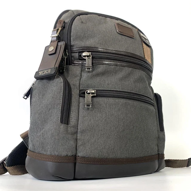 Tumi Knox ALPHA BRAVO Backpack Nylon Leather Gray 40x32x15cm Used F/S From Japan