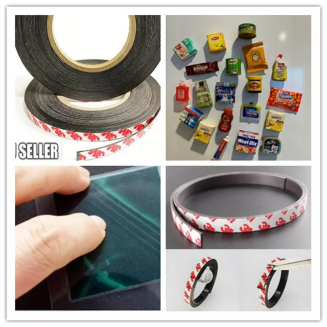Strong Magnetic Magnet Self Adhesive Roll Tape Rubber Strip 10/20/25/30/40  Width