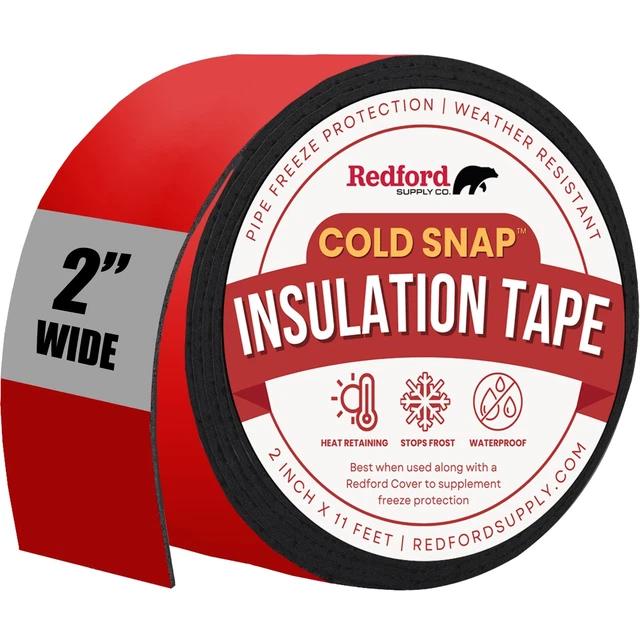 2 Inch Pipe Water Wrap Insulation Tape Tape -  for Foam Pipe (2 in x 11 ft)