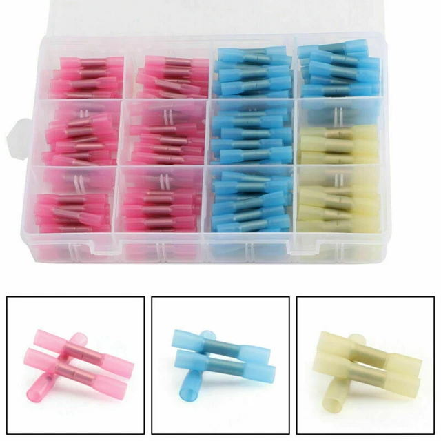 200PCS Wire Thermorétractables Waterproof Connecteurs 22-10 AWG Marine Auto A