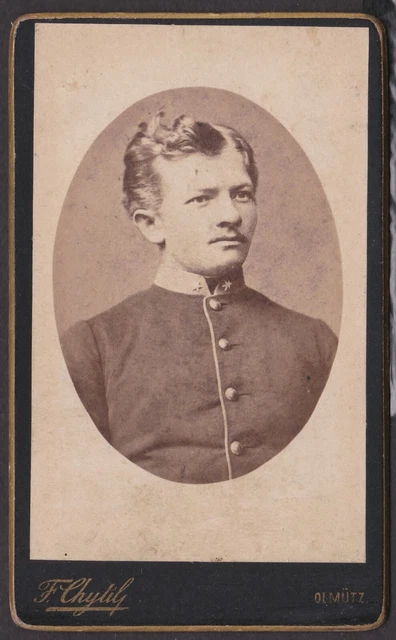 19032 Portrait Foto CDV KAB KuK Soldat Atelier F. Chytily Olmütz Olomouc