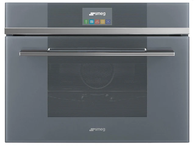 SMEG Kompakt-Dampfbackofen avec Grill Verre en Argent 40L Linea Design SF4104VCS