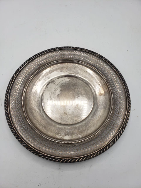 Antique Gorham Sterling Silver 9"Charger Plate Reticulated Edge 5 ozt. Nice !