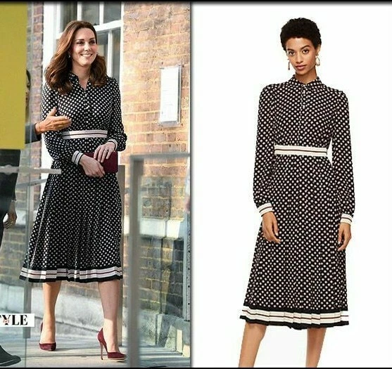 Camicia A Pieghe Kate Spade Diamante Abito Midi Us4 Uk8 Nuova Con Etichette Sold Out