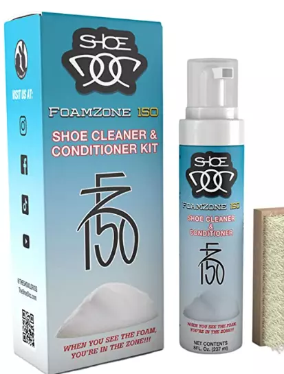 100ml Shoe Cleaner Conditioner Kit Foamzone Delicate Rich Foam +Towel Brush Set