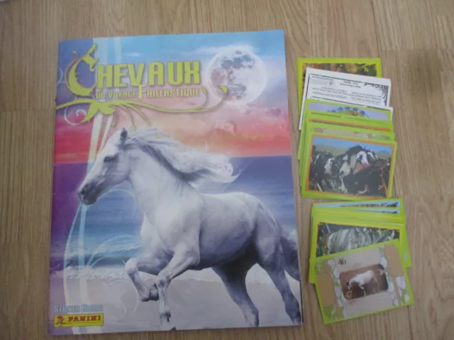 Lot 65 stickers images autocollants chevaux fantastique PANINI 2008 sans l'album