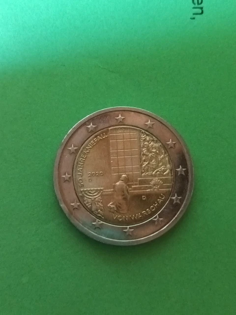 50 Jahre Mauerfall 2 Euro Münze Wert 2 EURO MÜNZE 2020 Deutschland 50 Jahre Kniefall von Warschau