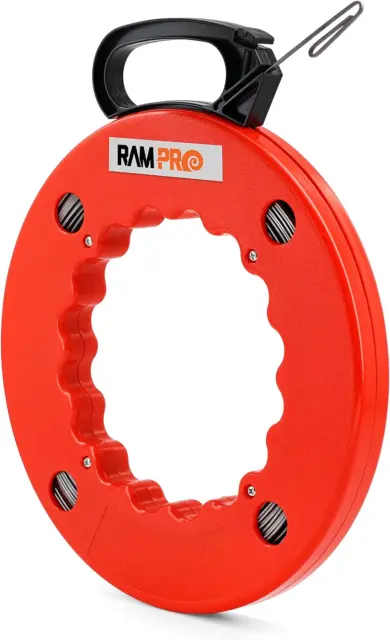 Rampro Fish Tape Wire Puller 200Ft - Easy to Use Cable Puller Tool with Double L